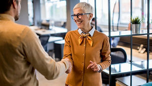 woman shaking hand