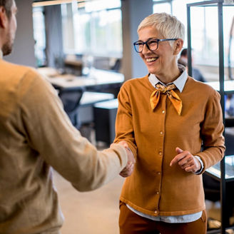 woman shaking hand