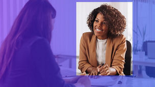 Woman smiling doing business