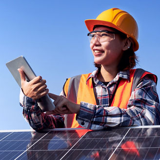 Woman Smiling In Safety Vest
