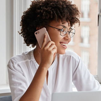 woman talking on phone