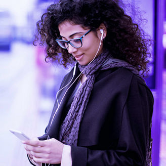 Woman waiting for train at the station