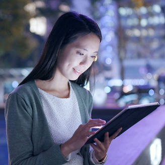 woman watching tab