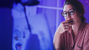 Woman with glasses