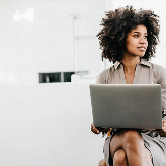 woman with her laptop