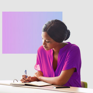 Woman writing in diary