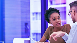 Women and men discussing