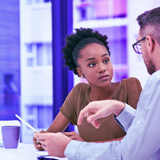 Women and men discussing