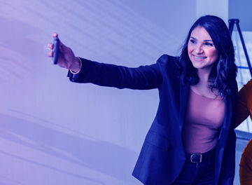 Women clicking selfie