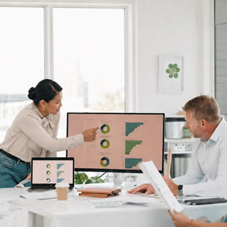 Women giving presentation