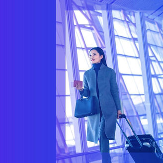 Woman holding a passport