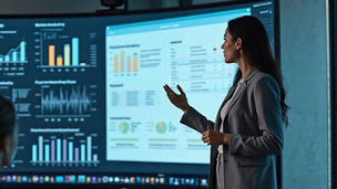 Women presenting data in meeting