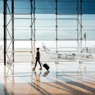 Women travelling with a bag