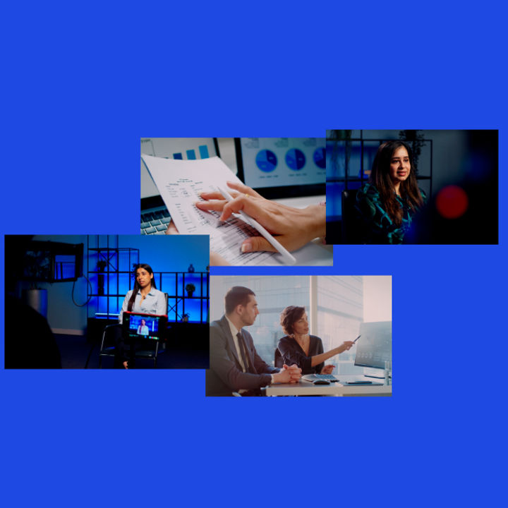 A collection of images with people in professional attire