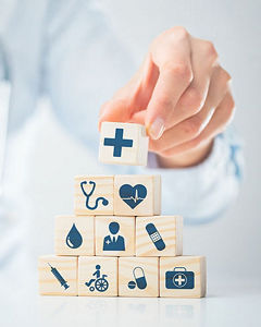 Würfel mit Gesundheitsicons