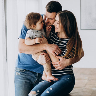 Young family with their little son at home, Young family with their little son at home