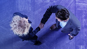 Two people from above